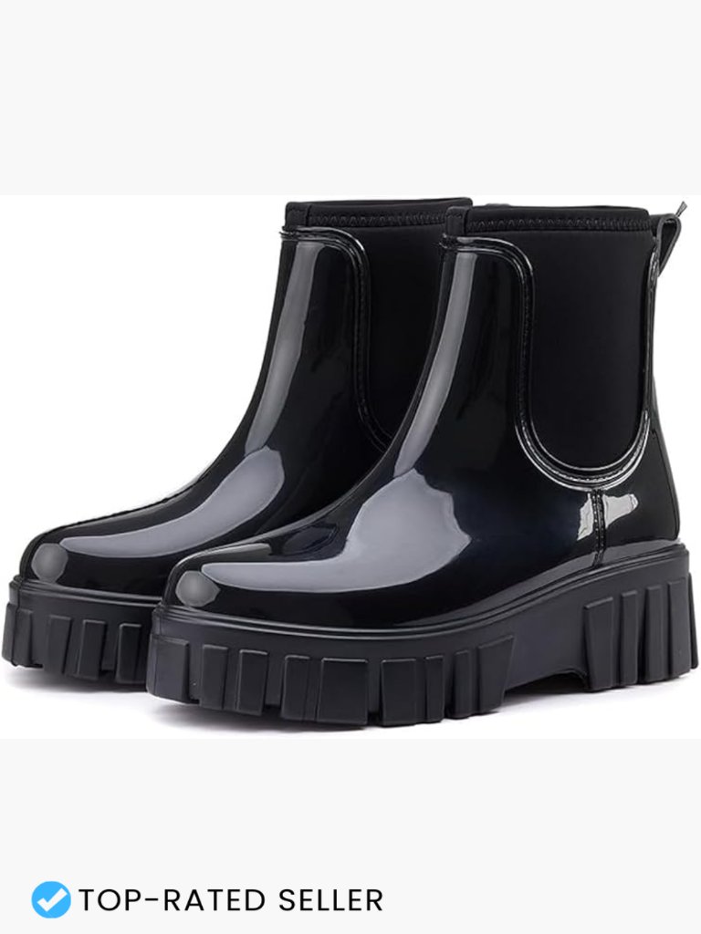 Waterproof Platform Chelsea Rain Boots Comfortable Anti-Slip Ankle Garden Work
